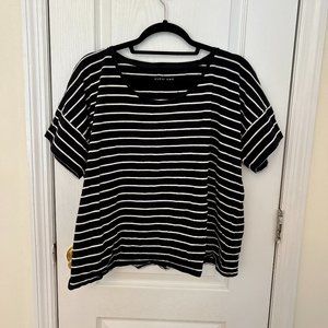 Everlane Blue Striped Boxy Short Sleeve T-Shirt XL